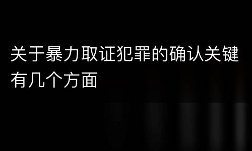 关于暴力取证犯罪的确认关键有几个方面