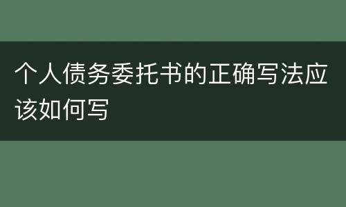 个人债务委托书的正确写法应该如何写