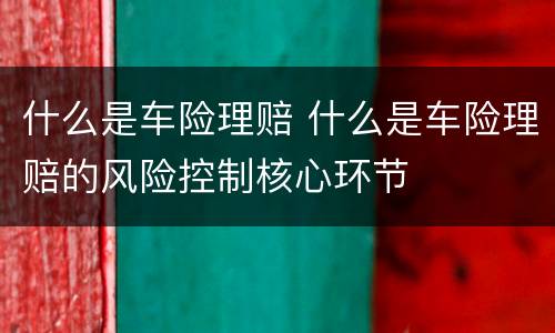 什么是车险理赔 什么是车险理赔的风险控制核心环节