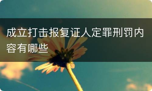 成立打击报复证人定罪刑罚内容有哪些