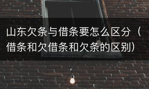 山东欠条与借条要怎么区分（借条和欠借条和欠条的区别）