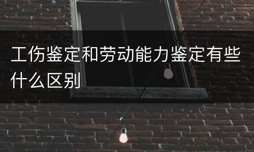 工伤鉴定和劳动能力鉴定有些什么区别