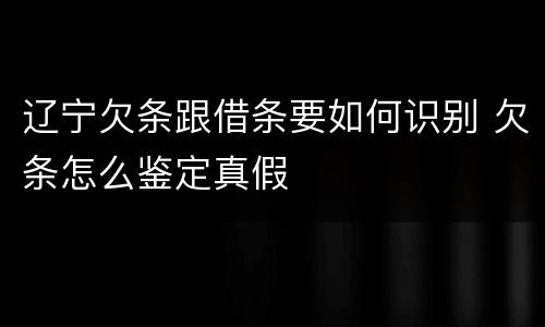 辽宁欠条跟借条要如何识别 欠条怎么鉴定真假
