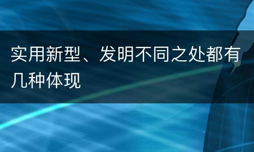 实用新型、发明不同之处都有几种体现