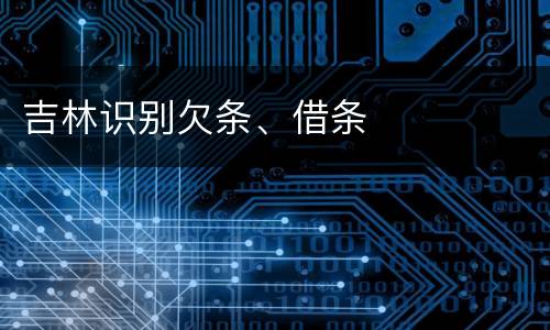 吉林识别欠条、借条