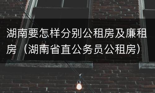 湖南要怎样分别公租房及廉租房（湖南省直公务员公租房）