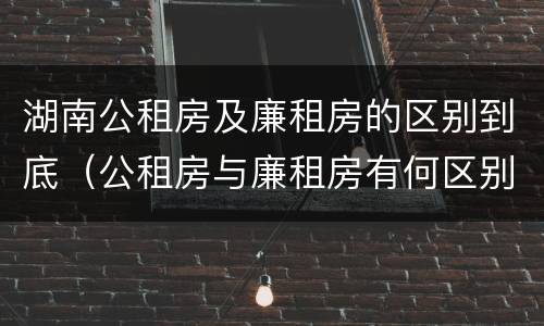 湖南公租房及廉租房的区别到底（公租房与廉租房有何区别）