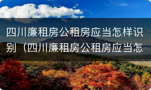 四川廉租房公租房应当怎样识别（四川廉租房公租房应当怎样识别房源）