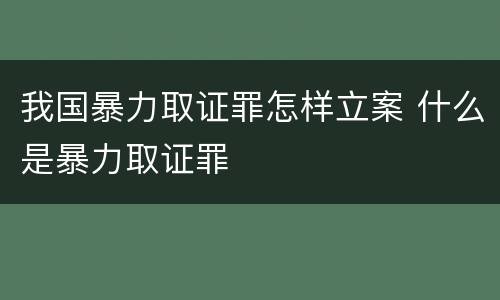 我国暴力取证罪怎样立案 什么是暴力取证罪