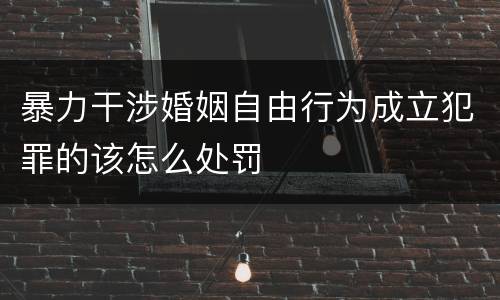 暴力干涉婚姻自由行为成立犯罪的该怎么处罚