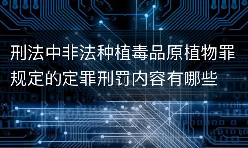 刑法中非法种植毒品原植物罪规定的定罪刑罚内容有哪些