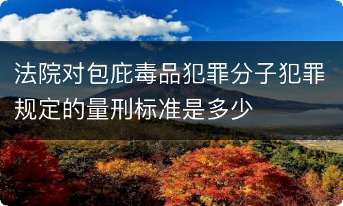 法院对包庇毒品犯罪分子犯罪规定的量刑标准是多少