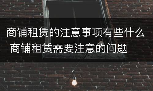 商铺租赁的注意事项有些什么 商铺租赁需要注意的问题