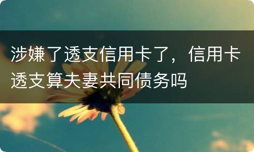 涉嫌了透支信用卡了，信用卡透支算夫妻共同债务吗