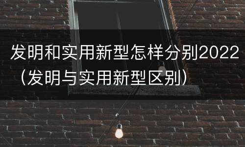 发明和实用新型怎样分别2022（发明与实用新型区别）