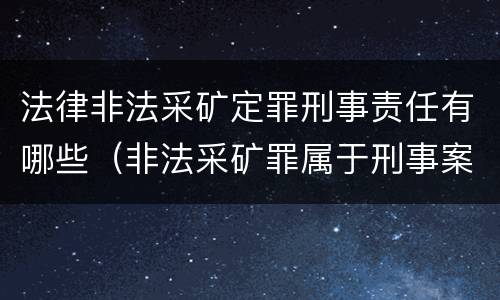 法律非法采矿定罪刑事责任有哪些（非法采矿罪属于刑事案件吗）
