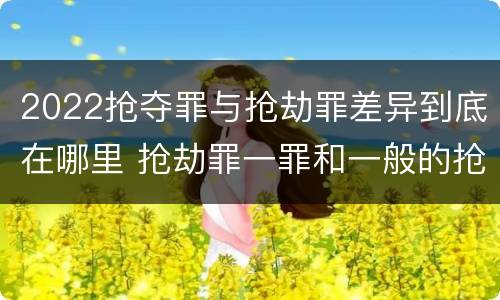 2022抢夺罪与抢劫罪差异到底在哪里 抢劫罪一罪和一般的抢劫罪