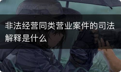 非法经营同类营业案件的司法解释是什么