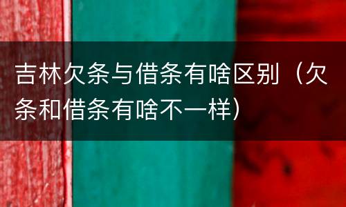 吉林欠条与借条有啥区别（欠条和借条有啥不一样）