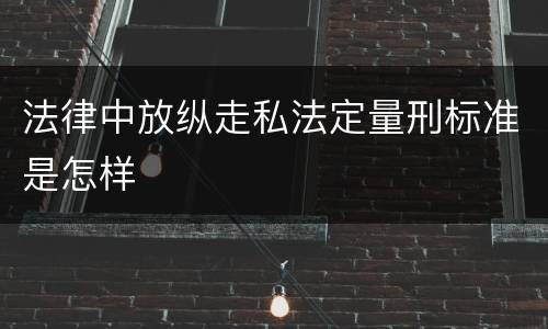 法律中放纵走私法定量刑标准是怎样