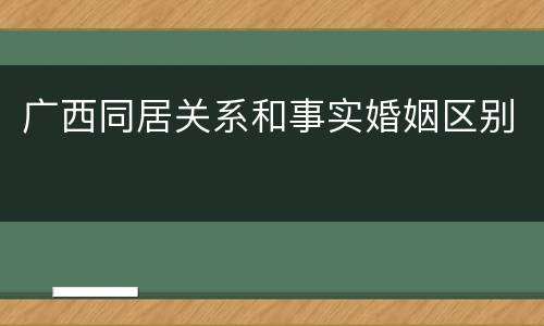 广西同居关系和事实婚姻区别