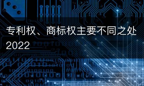 专利权、商标权主要不同之处2022