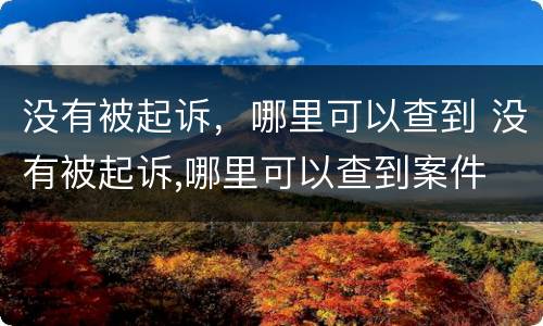 没有被起诉，哪里可以查到 没有被起诉,哪里可以查到案件