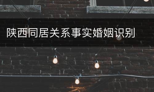 陕西同居关系事实婚姻识别