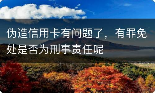 伪造信用卡有问题了，有罪免处是否为刑事责任呢