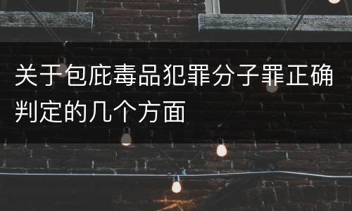 关于包庇毒品犯罪分子罪正确判定的几个方面