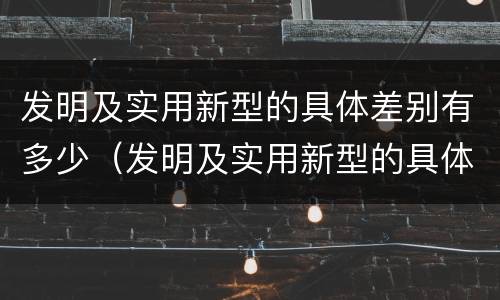 发明及实用新型的具体差别有多少（发明及实用新型的具体差别有多少种）
