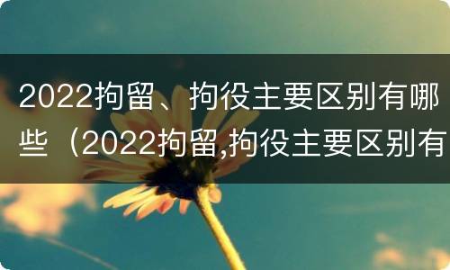 2022拘留、拘役主要区别有哪些（2022拘留,拘役主要区别有哪些呢）