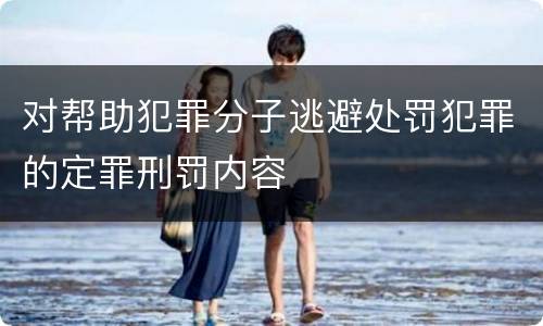 对帮助犯罪分子逃避处罚犯罪的定罪刑罚内容
