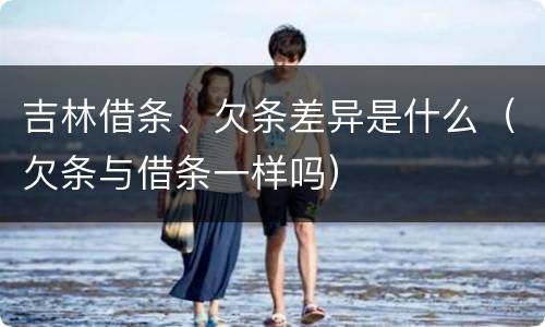 吉林借条、欠条差异是什么（欠条与借条一样吗）