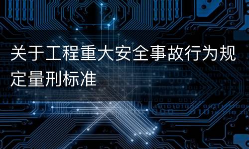 关于工程重大安全事故行为规定量刑标准