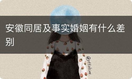 安徽同居及事实婚姻有什么差别