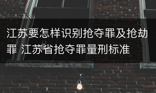 江苏要怎样识别抢夺罪及抢劫罪 江苏省抢夺罪量刑标准