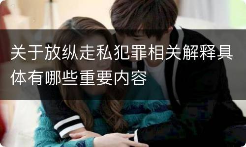 关于放纵走私犯罪相关解释具体有哪些重要内容