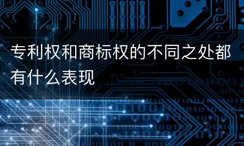 专利权和商标权的不同之处都有什么表现