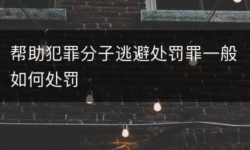 帮助犯罪分子逃避处罚罪一般如何处罚