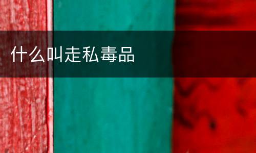 什么叫走私毒品