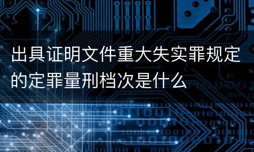 出具证明文件重大失实罪规定的定罪量刑档次是什么