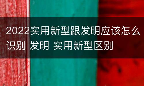 2022实用新型跟发明应该怎么识别 发明 实用新型区别