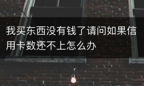 我买东西没有钱了请问如果信用卡数还不上怎么办