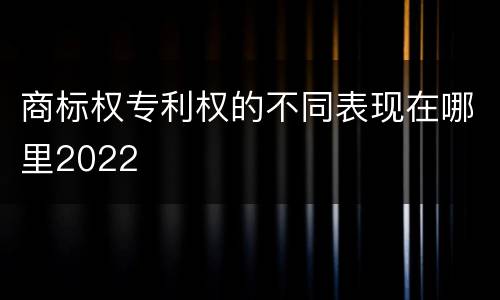 商标权专利权的不同表现在哪里2022