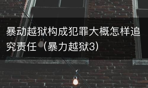 暴动越狱构成犯罪大概怎样追究责任（暴力越狱3）