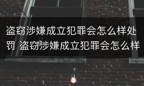 盗窃涉嫌成立犯罪会怎么样处罚 盗窃涉嫌成立犯罪会怎么样处罚呢