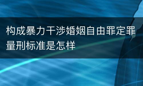 构成暴力干涉婚姻自由罪定罪量刑标准是怎样