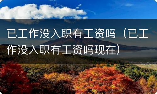 已工作没入职有工资吗（已工作没入职有工资吗现在）