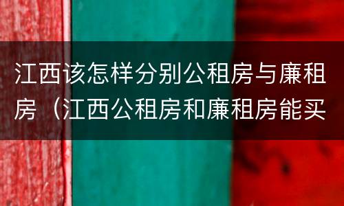 江西该怎样分别公租房与廉租房（江西公租房和廉租房能买吗）